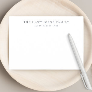 Classic Personalised Family Monogram Stationery Card