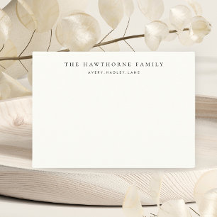Classic Personalised Family Monogram Stationery Card