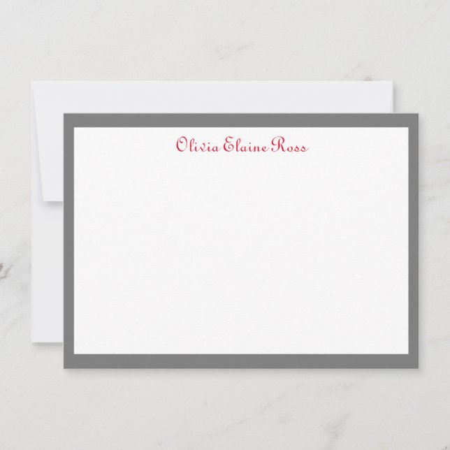 Classic Personalised Flat Note Card (Front)