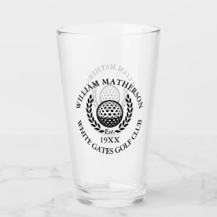 Classic Personalised Golf Club Name Glass