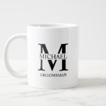 Classic Personalised Groomsman Coffee Mug<br><div class="desc">Classic Personalised Groomsman Gifts
featuring personalised groomsman's name,  title and wedding date in classic serif font style.

Also perfect for Best Man,  Father of the Bride and more.</div>