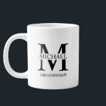 Classic Personalised Groomsman Coffee Mug<br><div class="desc">Classic Personalised Groomsman Gifts
featuring personalised groomsman's name,  title and wedding date in classic serif font style.

Also perfect for Best Man,  Father of the Bride and more.</div>
