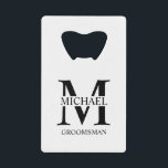 Classic Personalised Groomsman Monogram and Name<br><div class="desc">Classic Personalised Groomsman Gifts
featuring personalised groomsman's monogram,  name and title in black classic serif font style on white background.

Also perfect for Best Man,  Father of the Bride and more.</div>