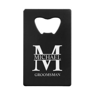 Classic Personalised Groomsman Monogram and Name