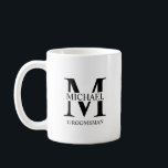 Classic Personalised Groomsman Monogram and Name Coffee Mug<br><div class="desc">Classic Personalised Groomsman Gifts
featuring personalised groomsman's monogram and name with title in black classic serif font style.

Also perfect for Best Man,  Father of the Bride and more.</div>