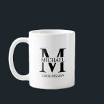 Classic Personalised Groomsman Monogram and Name Coffee Mug<br><div class="desc">Classic Personalised Groomsman Gifts
featuring personalised groomsman's monogram and name with title in black classic serif font style.

Also perfect for Best Man,  Father of the Bride and more.</div>