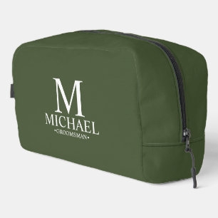 Classic Personalised Groomsman Monogram and Name Dopp Kit