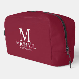 Classic Personalised Groomsman Monogram and Name Dopp Kit