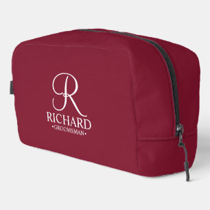 Classic Personalised Groomsman Monogram and Name Dopp Kit
