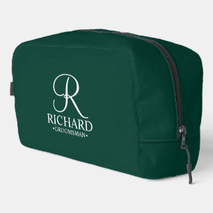 Classic Personalised Groomsman Monogram and Name Dopp Kit