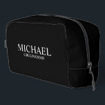 Classic Personalised Groomsman Name Dopp Kit<br><div class="desc">Classic Personalised Groomsman Gifts
featuring personalised groomsman's name and title in white classic serif font style on black background.

Also perfect for Best Man,  Father of the Bride and more.</div>