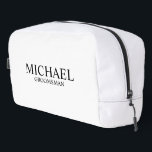 Classic Personalised Groomsman Name Dopp Kit<br><div class="desc">Classic Personalised Groomsman Gifts
featuring personalised groomsman's name and title in black classic serif font style on white background.

Also perfect for Best Man,  Father of the Bride and more.</div>