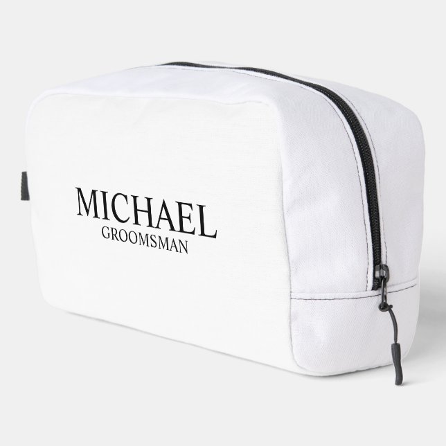 Classic Personalised Groomsman Name Dopp Kit (Right Corner)