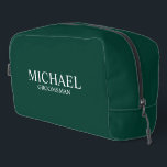 Classic Personalised Groomsman Name Dopp Kit<br><div class="desc">Classic Personalised Groomsman Gifts
featuring personalised groomsman's name and title in white classic serif font style on emerald green background.

Also perfect for Best Man,  Father of the Bride and more.</div>