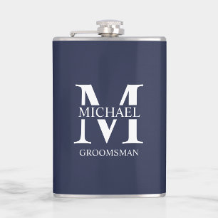 Classic Personalised Groomsman Name Hip Flask