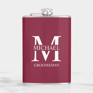 Classic Personalised Groomsman Name Hip Flask