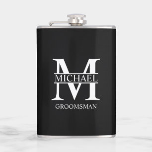 Classic Personalised Groomsman Name Hip Flask