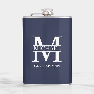 Classic Personalised Groomsman Name Hip Flask