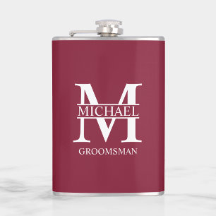 Classic Personalised Groomsman Name Hip Flask