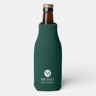 Classic Personalised Groomsmen Monogram and Name Bottle Cooler
