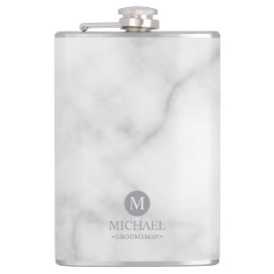 Classic Personalised Groomsmen Monogram and Name Hip Flask