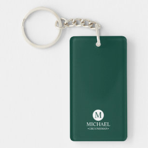 Classic Personalised Groomsmen Monogram and Name Key Ring