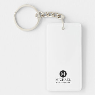 Classic Personalised Groomsmen Monogram and Name Key Ring