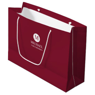Classic Personalised Groomsmen Monogram and Name Large Gift Bag