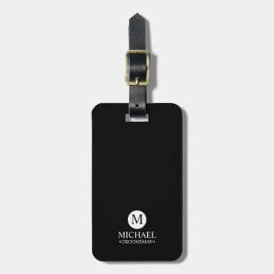 Classic Personalised Groomsmen Monogram and Name Luggage Tag