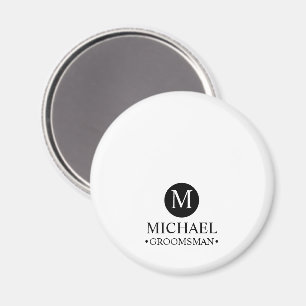 Classic Personalised Groomsmen Monogram and Name Magnet