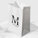 Classic Personalised Groomsmen Monogram and Name Medium Gift Bag<br><div class="desc">Classic Personalised Groomsmen Gifts
featuring personalised groomsman's monogram,  name and title in black classic serif font style on white background.

Also perfect for best man,  father of the bride and more.</div>