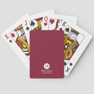 Classic Personalised Groomsmen Monogram and Name Playing Cards
