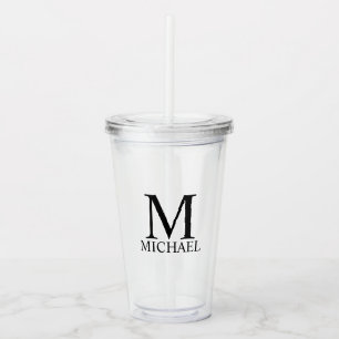 Classic Personalised Monogram and Name Acrylic Tum Acrylic Tumbler