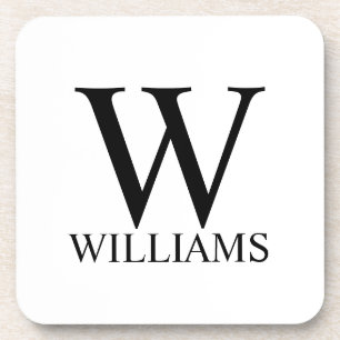 Classic Personalised Monogram and Name Beverage Co Coaster