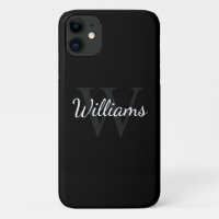 Classic Personalised Monogram and Name Black