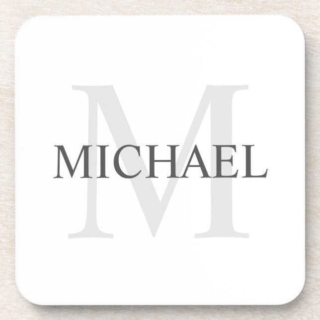 Classic Personalised Monogram and Name Coaster (Front)