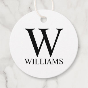Classic Personalised Monogram and Name Favour Tags