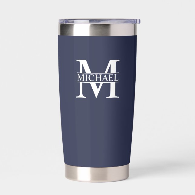 Classic Personalised Monogram and Name Insulated Tumbler (Left)