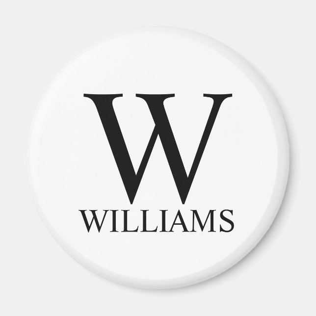 Classic Personalised Monogram and Name Magnet (Front)