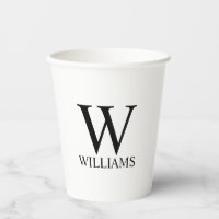 Classic Personalised Monogram and Name Paper Cups