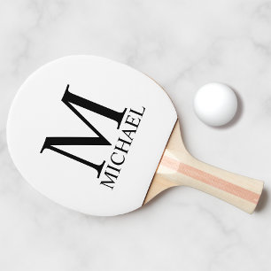Classic Personalised Monogram and Name Ping Pong P Paddle
