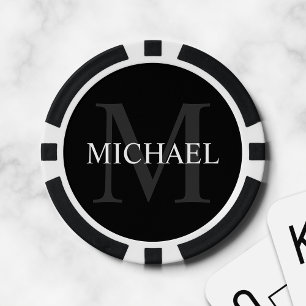 Classic Personalised Monogram and Name Poker Chips
