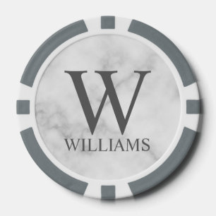 Classic Personalised Monogram and Name Poker Chips