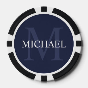 Classic Personalised Monogram and Name Poker Chips