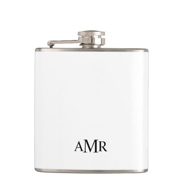 Classic Personalised Monogram Hip Flask (Front)