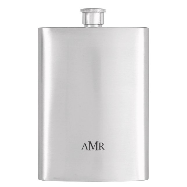 Classic Personalised Monogram Hip Flask (Front)