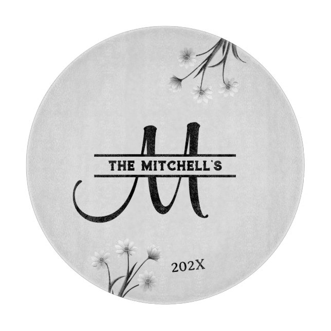 Classic Personalised Monogram Initial  Cutting Board (Front)