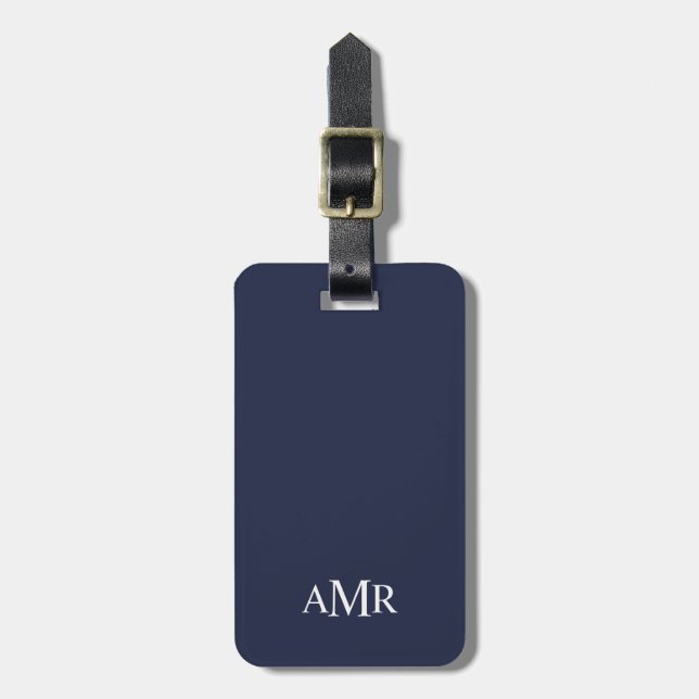 Classic Personalised Monogram Luggage Tag (Front Vertical)