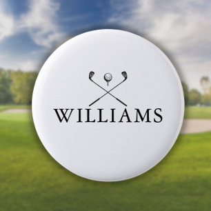 Classic Personalised Name Golf Clubs 6 Cm Round Badge