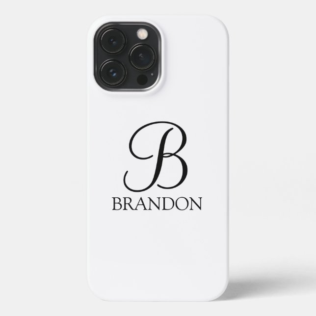 Classic Personalised Script Monogram and Name iPhone Case (Back)